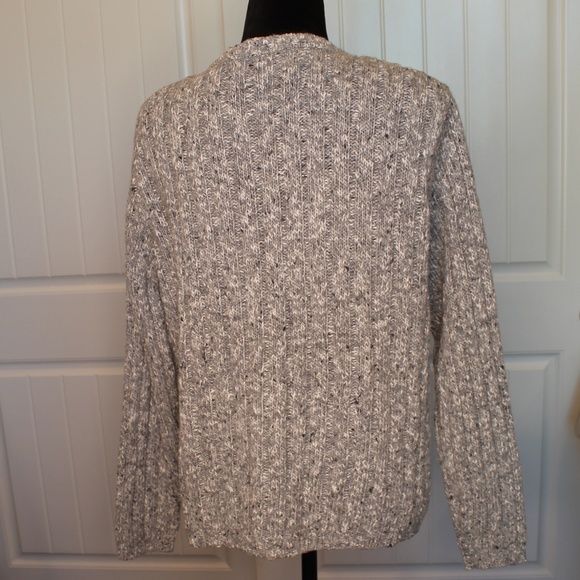 Baxter Wells Thick Grey Speckled Cardigan Sweater - Picture 4 of 7